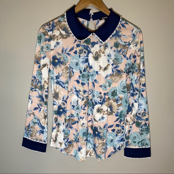 🔥SOLD🔥 Peach Floral Boutique Top Small - Picture 3 of 8